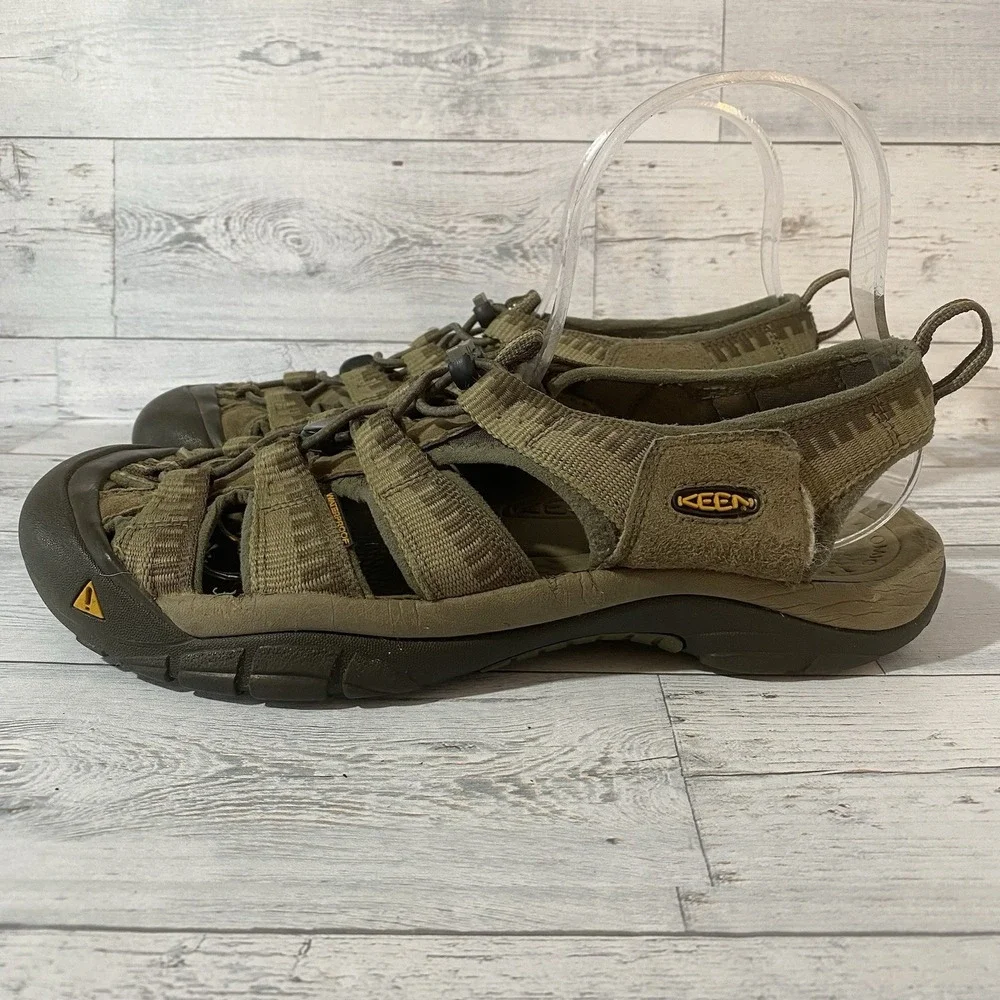 Keen Sandals Mens 13 Green Brown Waterproof Outdoor Hiking Rugged Trail Shoes